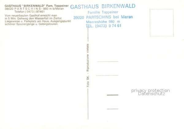 Partschins Parcines Gasthaus Birkenwald – Bild 2