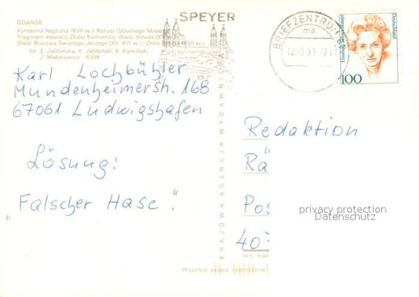 Gdansk Neptunbrunnen Rathaus – Bild 2