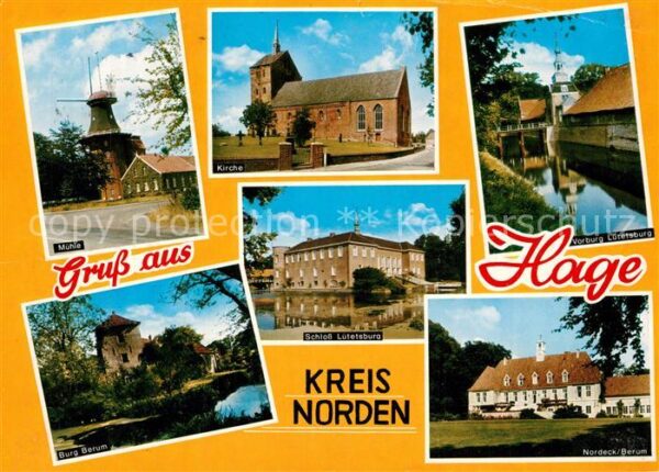 Hage Ostfriesland Mühle Kirche Vorburg Lütelsburg Schloss