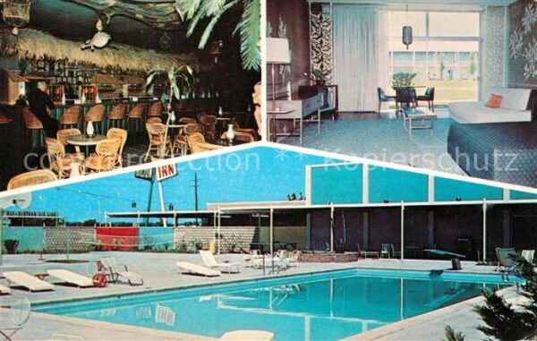 New Orleans Louisiana Hilton Inn Bar Room Swimming Pool at th