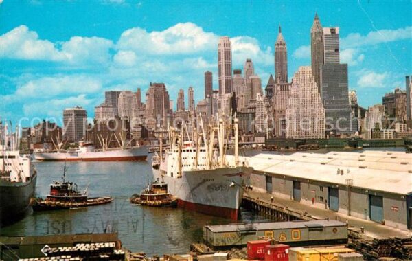 New York City Lower Manhattan and East River as soon