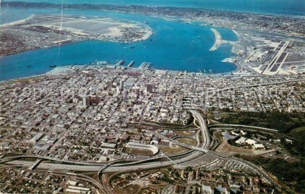 San Diego California Aerial view with Coronado North Island