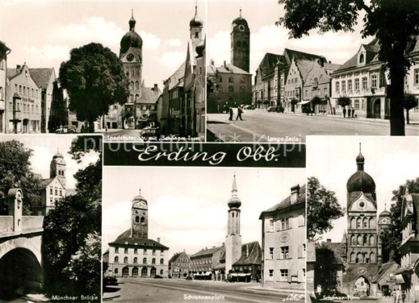 Erding Schöner Turm Lange Zeile Brücke Schrann
