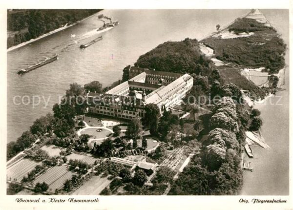 Nonnenwerth Rheininsel Kloster Original Fliegeraufn