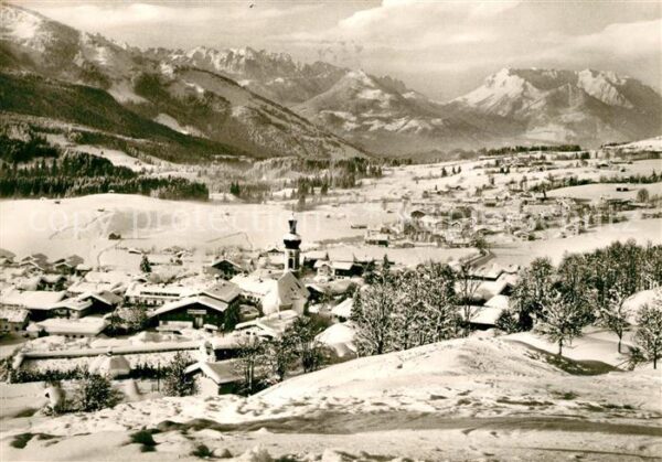 Reit Winkl Winterpanorama mit Blick zum Kaisergebi
