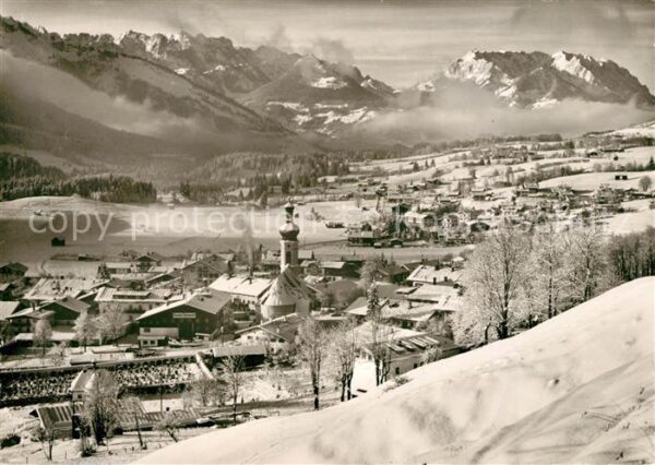 Reit Winkl Winterpanorama mit Kaisergebirge