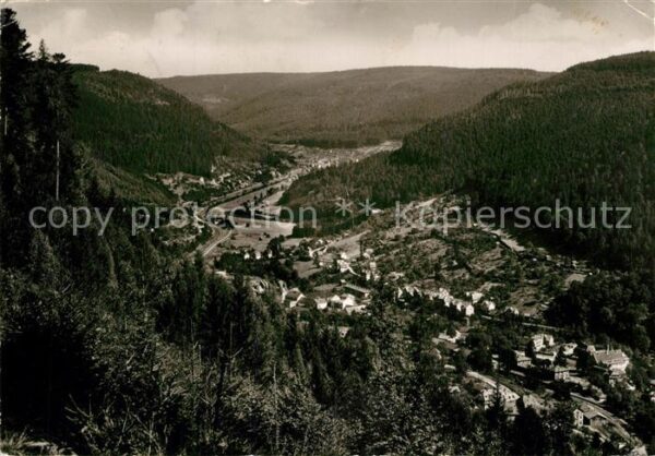 Bad Wildbad Panorama Blick vom Sommerberg ins Enzta