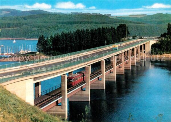 Olpe Biggesee Doppelstöckige Listertalbrücke Stausee