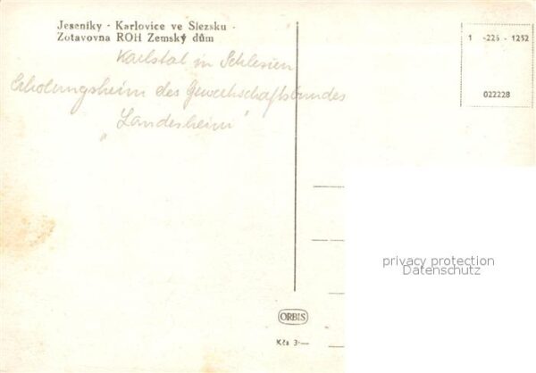 Karlsthal Karlovice ve Slezsku Zotavovna ROH Zemsky dum Erholungsheim – Bild 2