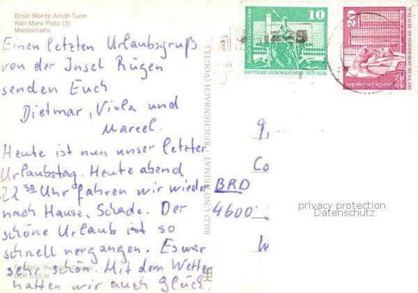 Bergen Ruegen Ernst Moritz Arndt Turm Karl Marx Platz – Bild 2