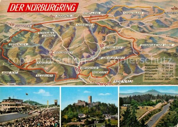 Nuerburgring Landkarte Rennstrecke Burgruine Nürburg