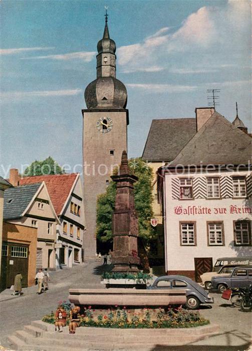 Arnsberg Westfalen Partie am Glockenturm Brunnen Gaststätt