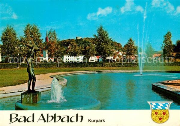 Bad Abbach Kurpark Teich Springbrunnen Skulptur Wa
