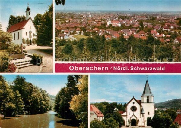 Oberachern Kapelle Kirche Partie am Fluss Stadtpan