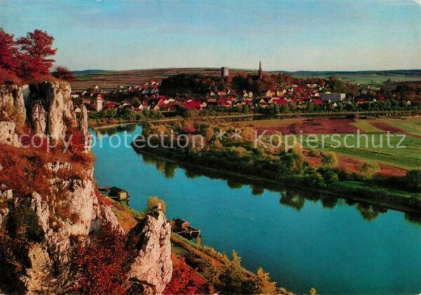 Bad Abbach Panorama Blick über die Donau Felsen He