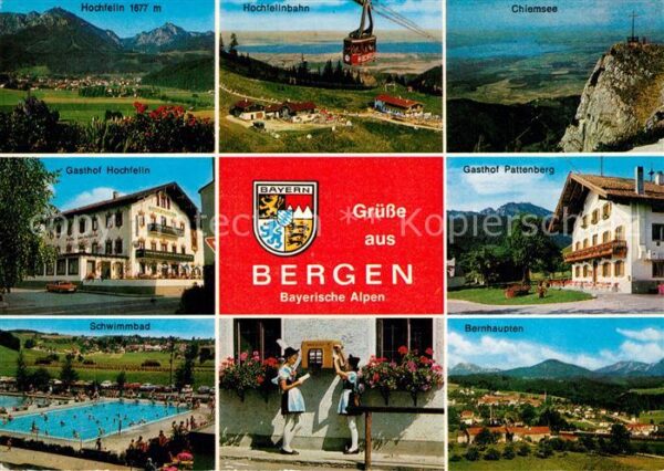 Bergen Chiemgau Panorama mit Bayerischen Alpen Gasthof