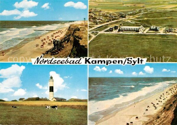 Kampen Sylt Klippen Strand Nordseebad Leuchtturm Fl