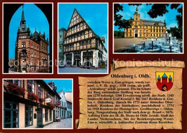 Oldenburg Niedersachsen Rathaus Degodehaus Schloss Brunnen Wass