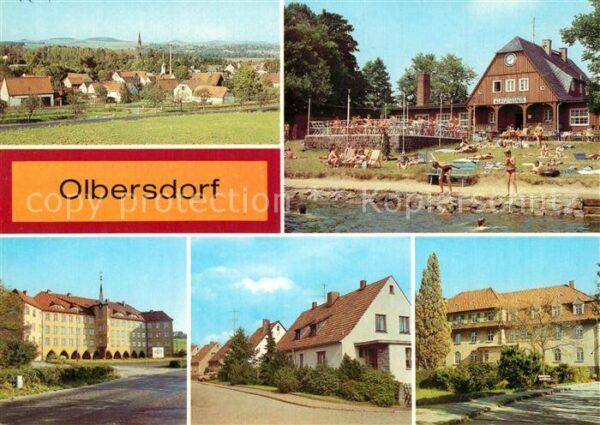 Olbersdorf Sachsen Teilansicht Freibad Polytechnische Ober