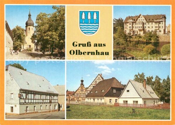 Olbernhau Erzgebirge Kirche Rathaus Gaststätte Wilder Mann S