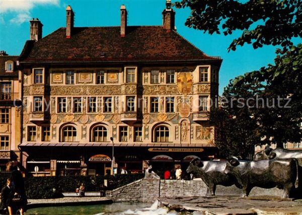 Muenchen Rindermarkt Brunnen mit Ruffini Haus Hi