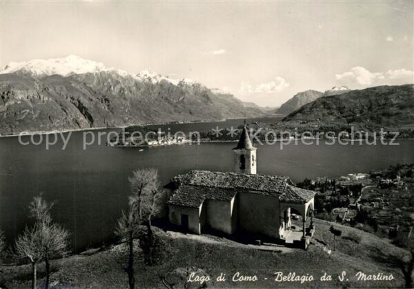 Bellagio Lago di Como Veduta da San Martino Chiesa Comersee A