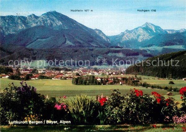 Bergen Chiemgau Panorama Luftkurort mit Hochfelln und H
