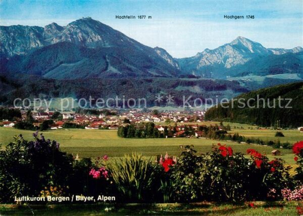 Bergen Chiemgau Panorama Luftkurort mit Hochfelln und H