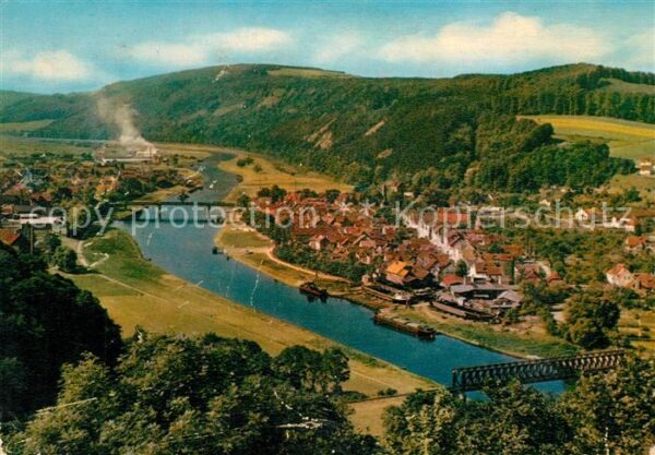 Bodenwerder Panorama Blick vom Eckberg ins Wesertal