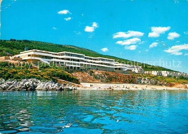 Rabac Kroatien Hoteli Girandela Ansicht vom Meer aus