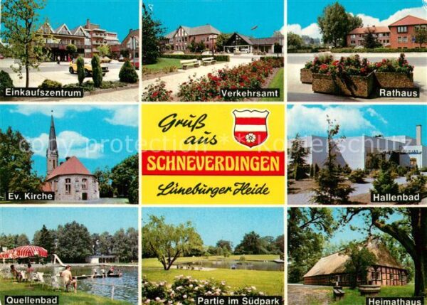 Schneverdingen Einkaufszentrum Kirche Quellenbad Verke