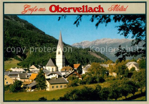 Obervellach Kaernten Ortsansicht mit Kirche Blick gegen die
