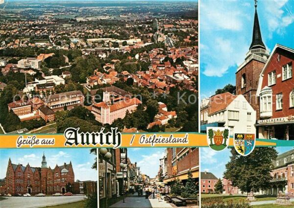 Aurich Ostfriesland Fliegeraufnahme Teilansichten Innenstad