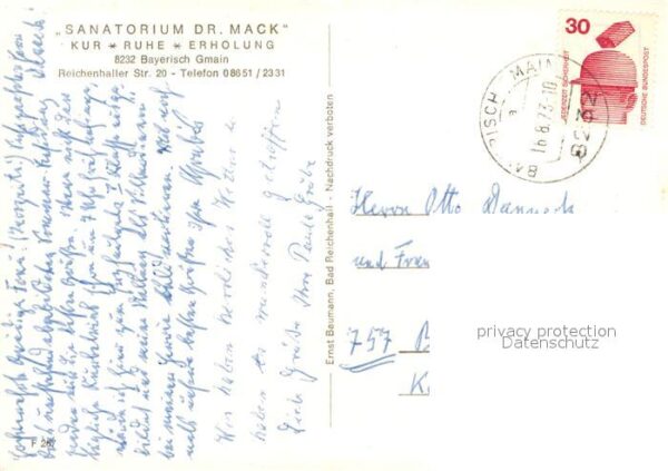 Bayerisch Gmain Sanatorium Dr Mack Garten – Bild 2