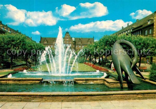 Oberhausen Friedensplatz Fontäne Wasserspiele Amts