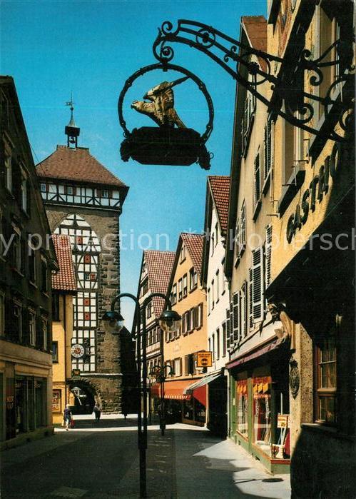 Reutlingen BW Katharinenstrasse mit Tübinger Tor Türs