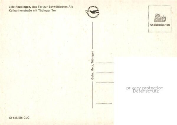 Reutlingen BW Katharinenstrasse mit Tübinger Tor Türs – Bild 2