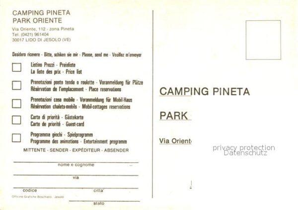 Jesolo Camping Pineta Park Oriente Sonnenunter – Bild 2