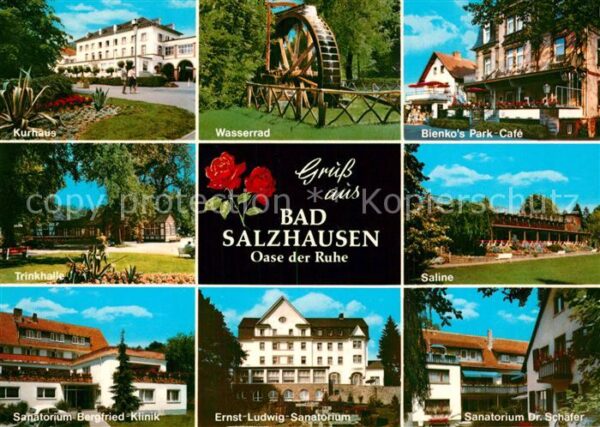 Bad Salzhausen Kurhaus Wasserrad Parkcafe Trinkhalle S