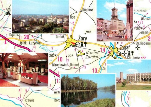 Zary Stadtpanorama Innenstadt Gebäude Partie