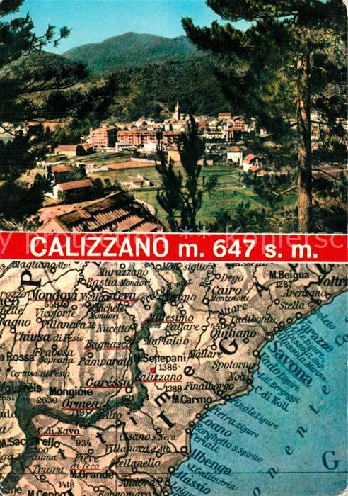 Calizzano Panorama Landkarte