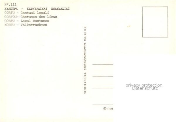Korfu Corfu Volkstrachten – Bild 2