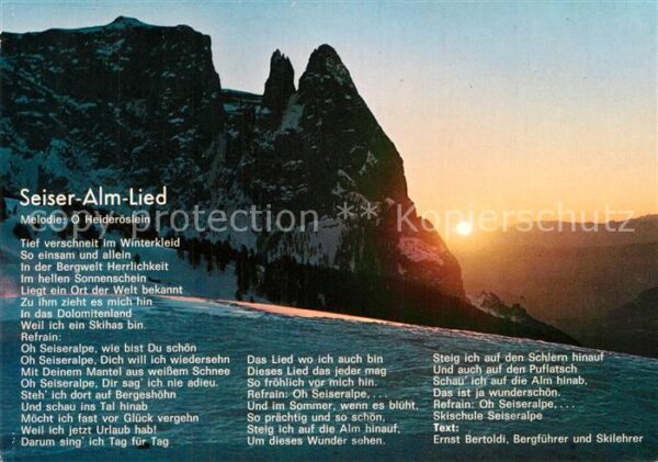 Seiser Alm Dolomiten Seiser Alm Lied Bergpanorama in der Abe