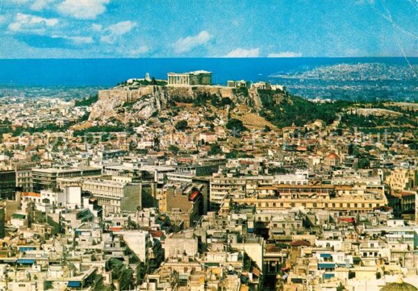 Athenes Athen Stadtpanorama mit Akropolis Fliegeraufn
