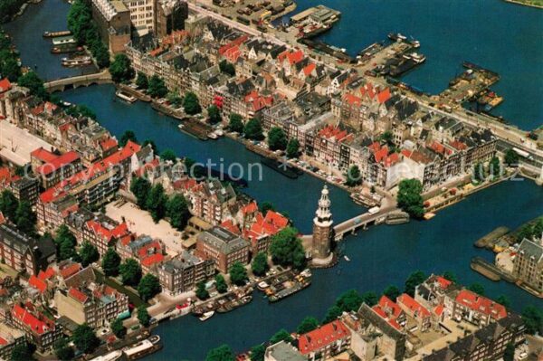 Amsterdam Niederlande Luchtopname Montelbaanstoren en omgevin