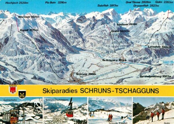 Schruns Tschagguns Übersichtskarte Skiparadies Wintersport