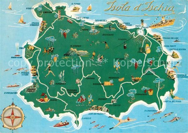 Isola d Ischia Landkarte Insel Kompass