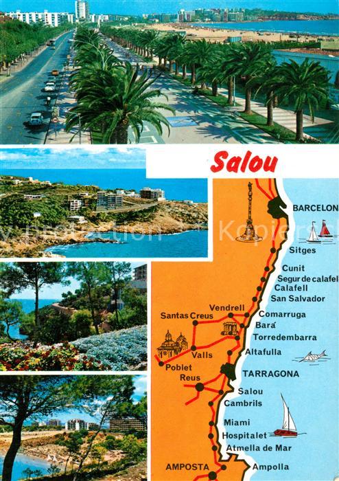 Salou Uferstrasse Promenade Küste Strand Land