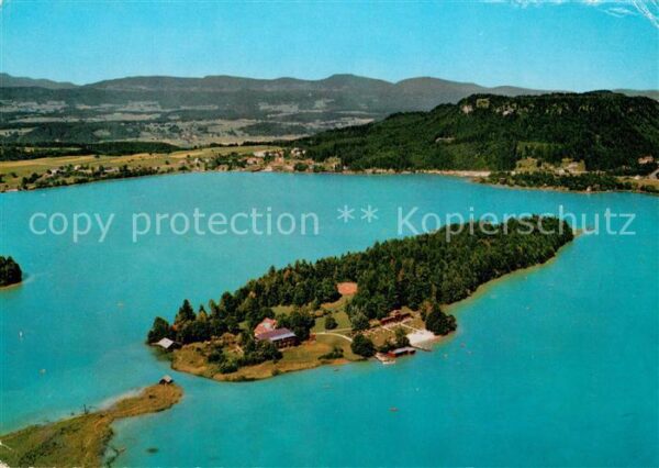 Faakersee Insel Hotel Fliegeraufnahme