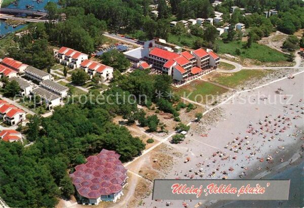 Ulcinj Fliegeraufnahme Hotel Otrant Velika pla